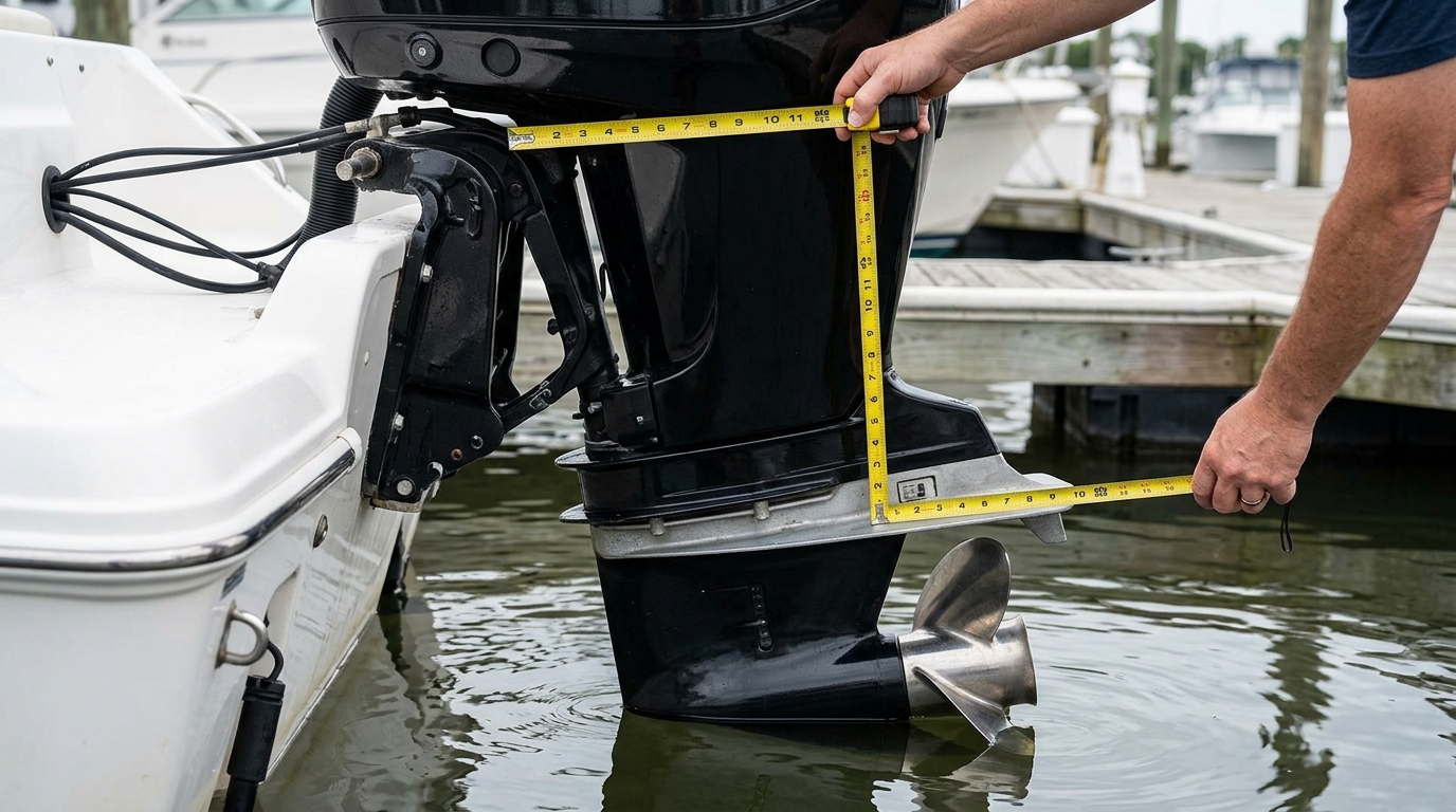 how do you measure shaft length on an outboard motor