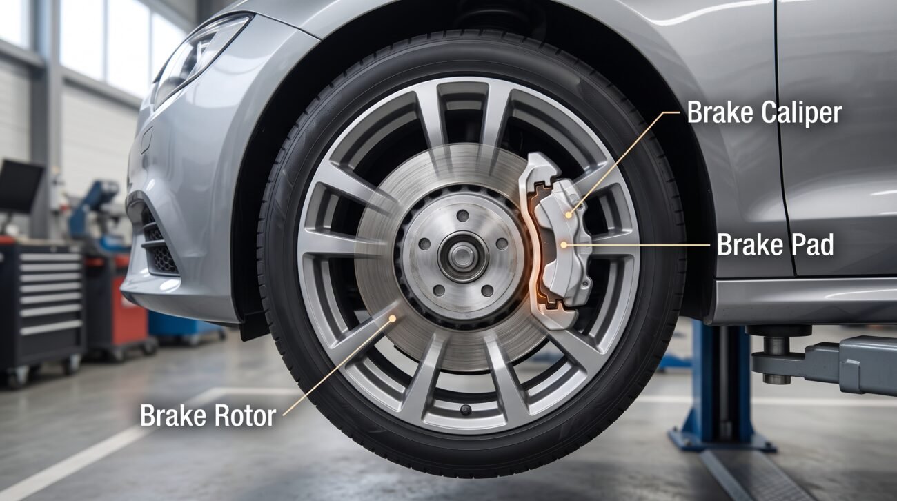 where are the brake pads on a car