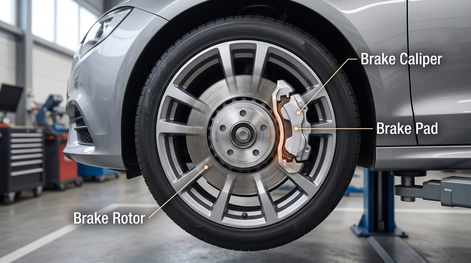 where are the brake pads on a car